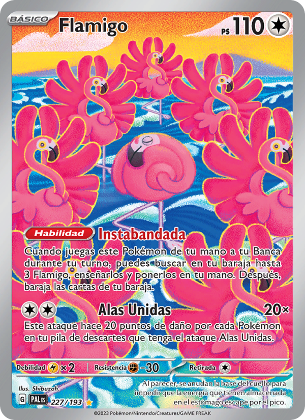 Flamigo 227 — Paldea Evolved (Spanish Pokémon TCG card)