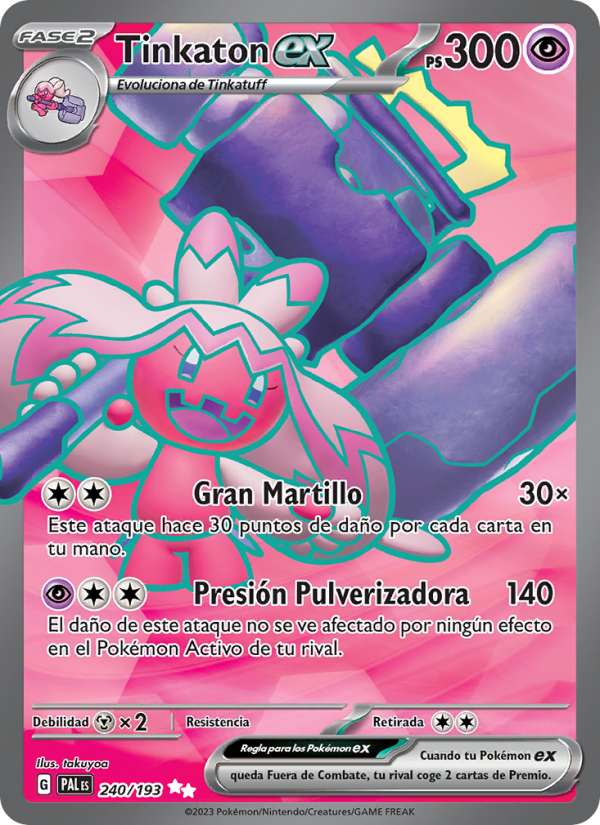 Tinkaton ex 240 — Paldea Evolved (Spanish Pokémon TCG card)