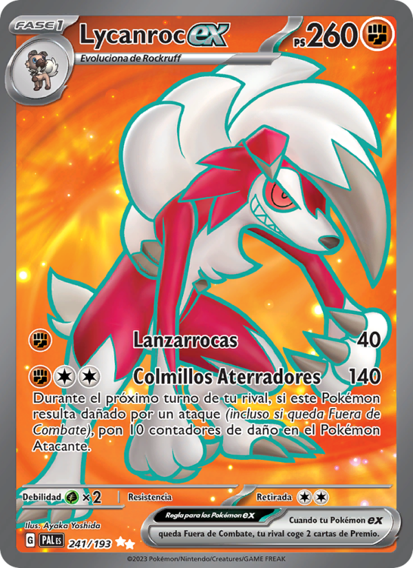 Lycanroc ex 241 — Paldea Evolved (Spanish Pokémon TCG card)