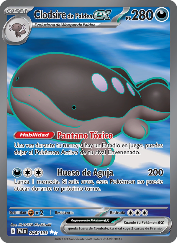 Clodsire de Paldea ex 244 — Paldea Evolved (Spanish Pokémon TCG card)