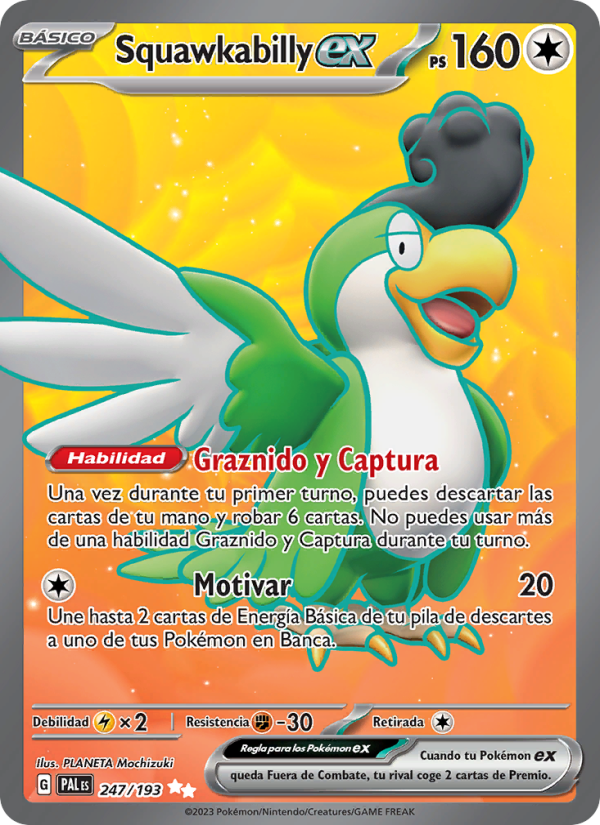 Squawkabilly ex 247 — Paldea Evolved (Spanish Pokémon TCG card)