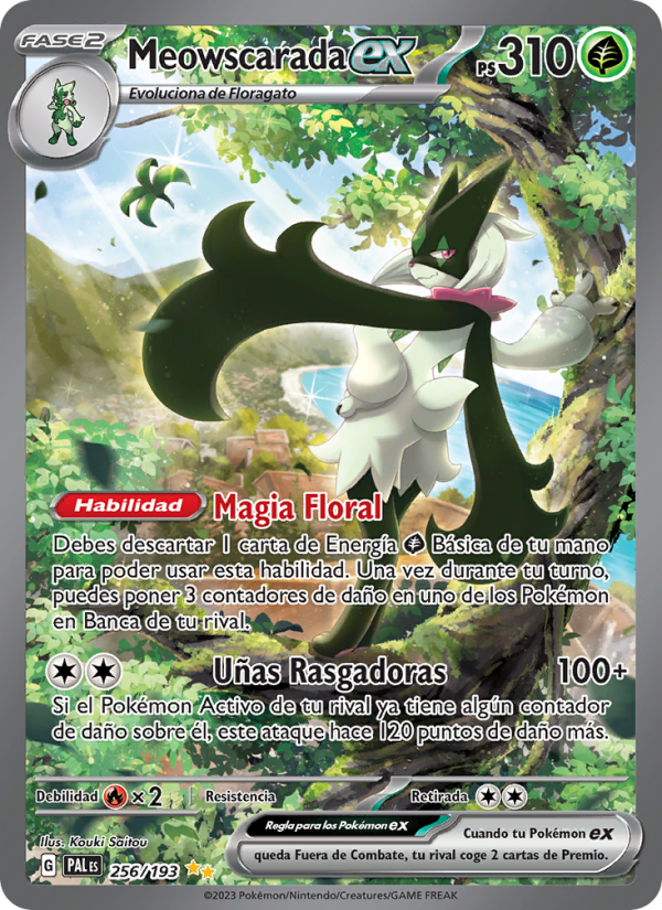 Meowscarada ex 256 — Paldea Evolved (Spanish Pokémon TCG card)