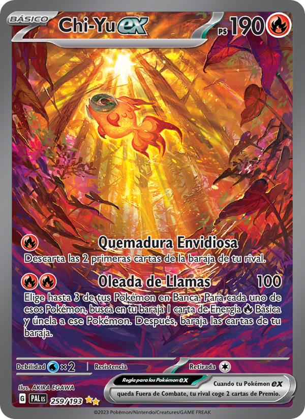 Chi-Yu ex 259 — Paldea Evolved (Spanish Pokémon TCG card)