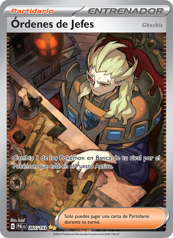 Órdenes de Jefes 265 — Paldea Evolved (Spanish Pokémon TCG card)