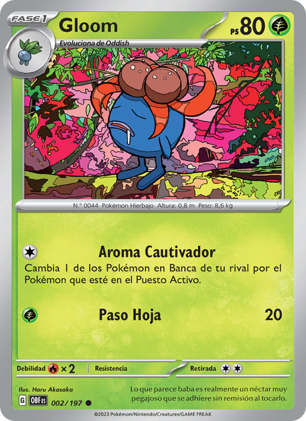 Gloom 002 — Obsidian Flames (Spanish Pokémon TCG card)