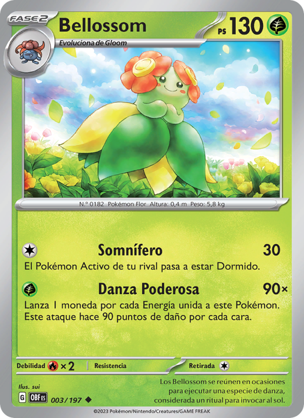 Bellossom 003 — Obsidian Flames (Spanish Pokémon TCG card)