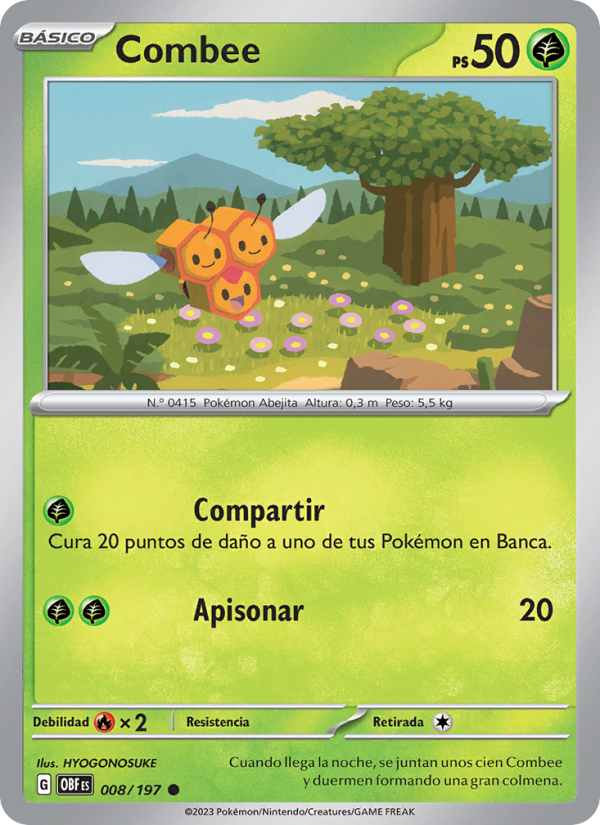 Combee 008 — Obsidian Flames (Spanish Pokémon TCG card)