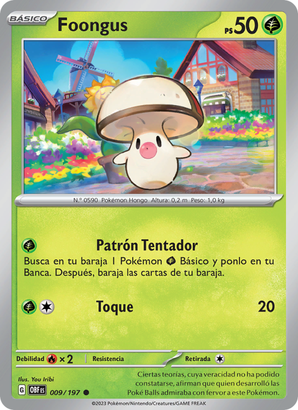Foongus 009 — Obsidian Flames (Spanish Pokémon TCG card)