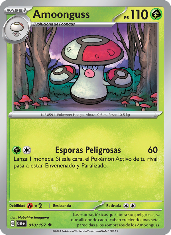 Amoonguss 010 — Obsidian Flames (Spanish Pokémon TCG card)