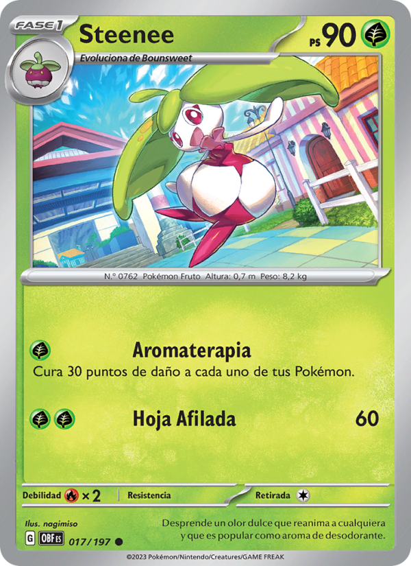 Steenee 017 — Obsidian Flames (Spanish Pokémon TCG card)