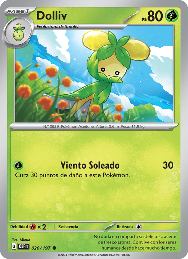 Dolliv 020 — Obsidian Flames (Spanish Pokémon TCG card)