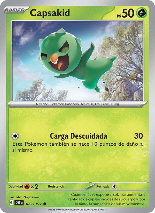 Capsakid 023 — Obsidian Flames (Spanish Pokémon TCG card)