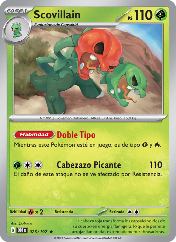 Scovillain 025 — Obsidian Flames (Spanish Pokémon TCG card)