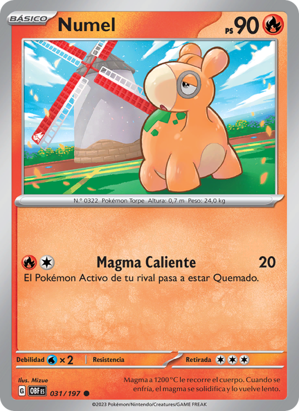 Numel 031 — Obsidian Flames (Spanish Pokémon TCG card)