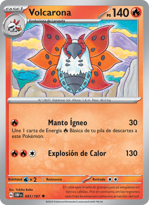 Volcarona 041 — Obsidian Flames (Spanish Pokémon TCG card)