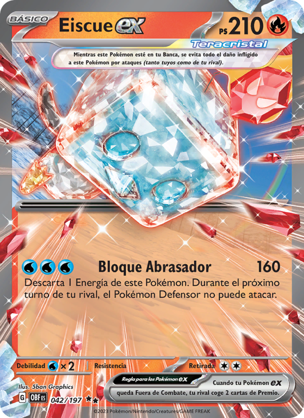 Eiscue ex 042 — Obsidian Flames (Spanish Pokémon TCG card)