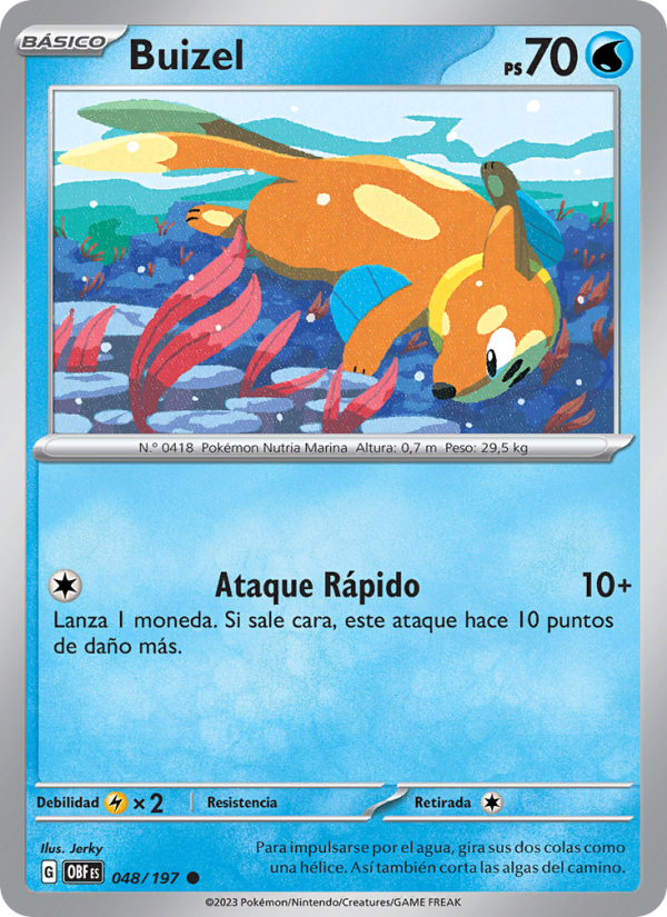 Buizel 048 — Obsidian Flames (Spanish Pokémon TCG card)