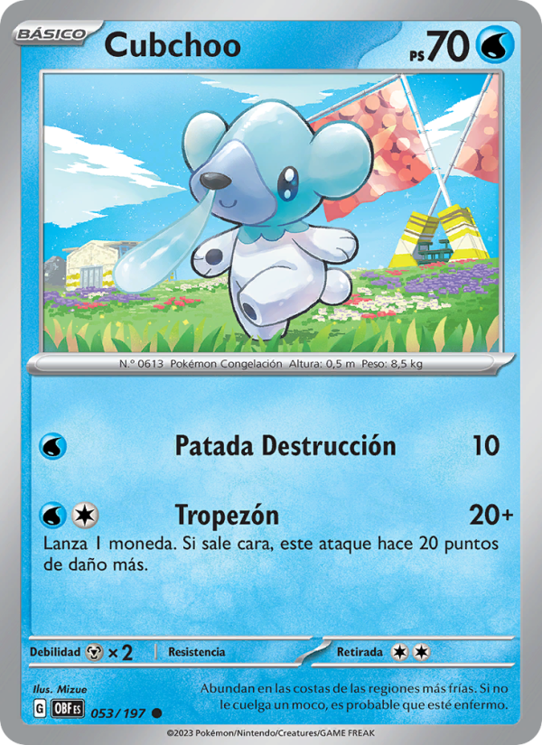 Cubchoo 053 — Obsidian Flames (Spanish Pokémon TCG card)