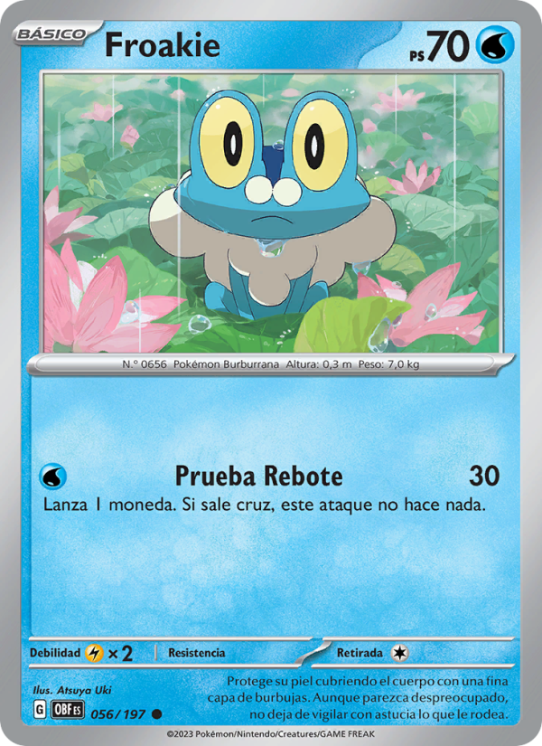 Froakie 056 — Obsidian Flames (Spanish Pokémon TCG card)