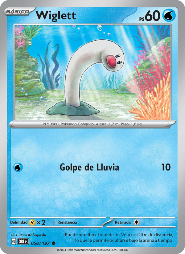 Wiglett 058 — Obsidian Flames (Spanish Pokémon TCG card)
