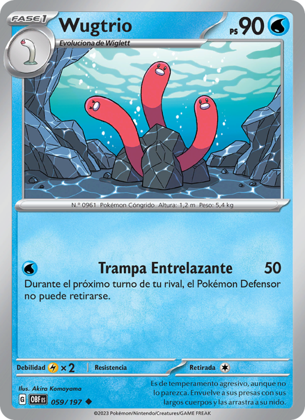 Wugtrio 059 — Obsidian Flames (Spanish Pokémon TCG card)