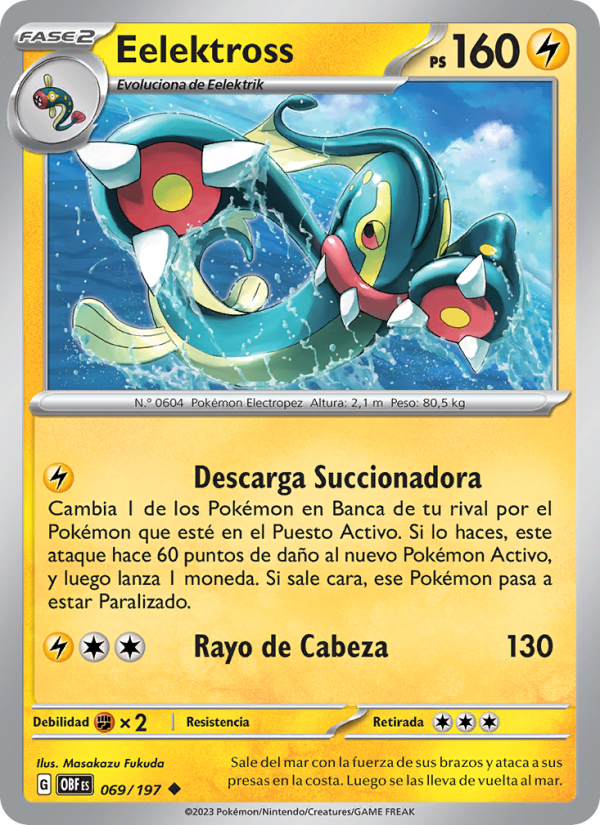 Eelektross 069 — Obsidian Flames (Spanish Pokémon TCG card)