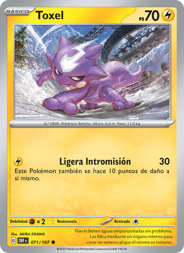 Toxel 071 — Obsidian Flames (Spanish Pokémon TCG card)