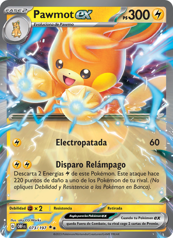 Pawmot ex 073 — Obsidian Flames (Spanish Pokémon TCG card)
