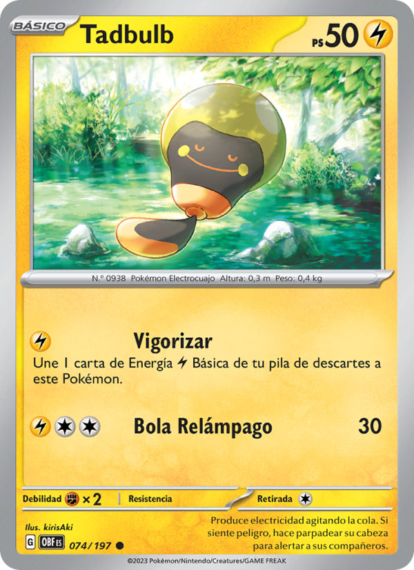 Tadbulb 074 — Obsidian Flames (Spanish Pokémon TCG card)