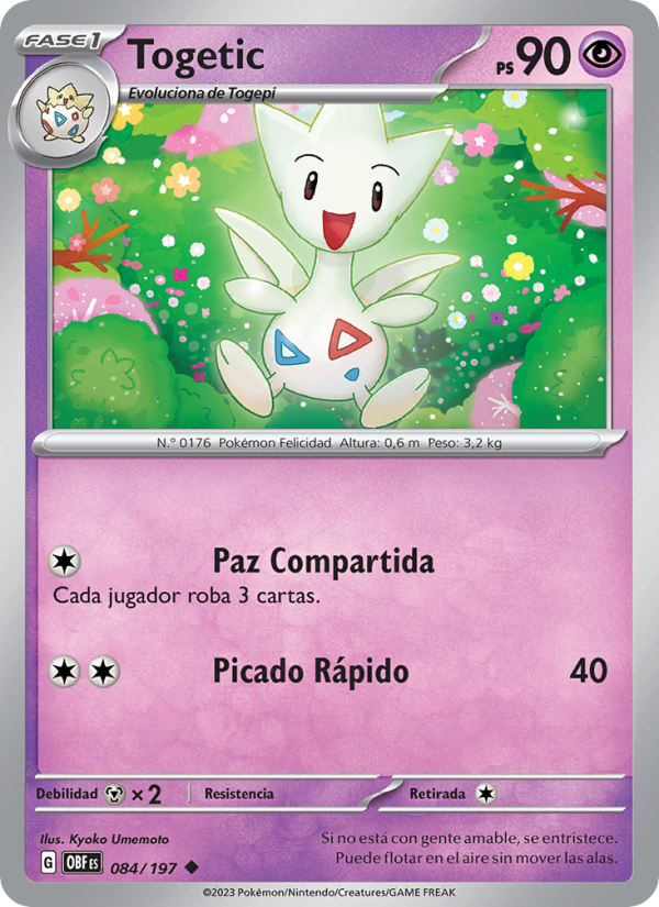 Togetic 084 — Obsidian Flames (Spanish Pokémon TCG card)