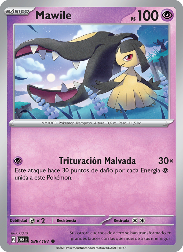 Mawile 089 — Obsidian Flames (Spanish Pokémon TCG card)
