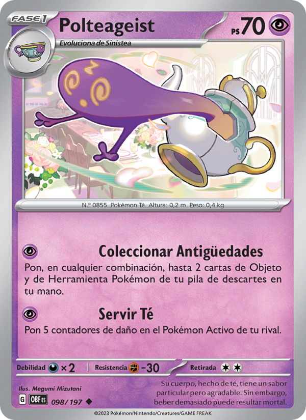 Polteageist 098 — Obsidian Flames (Spanish Pokémon TCG card)