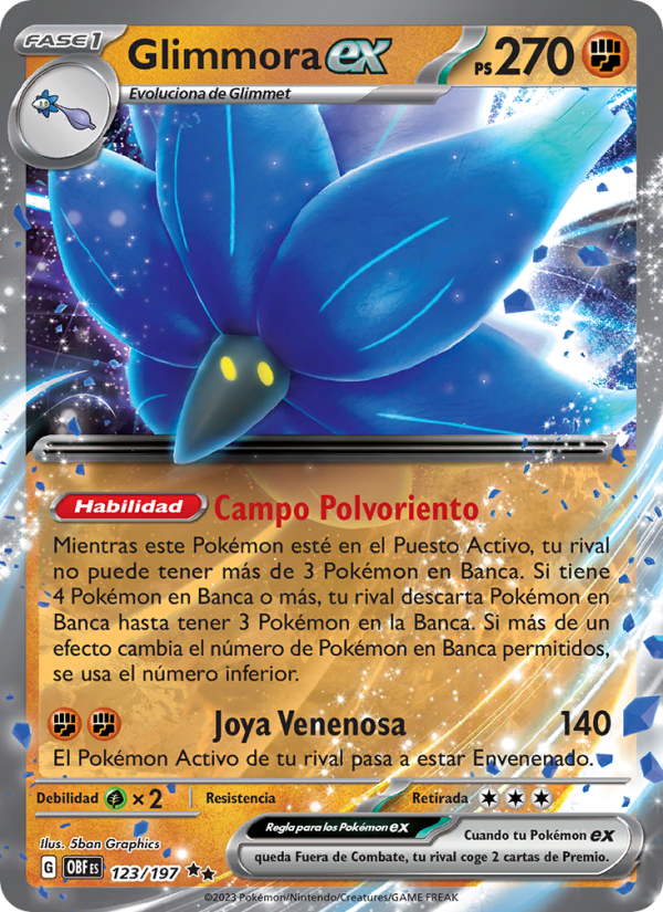 Glimmora ex 123 — Obsidian Flames (Spanish Pokémon TCG card)