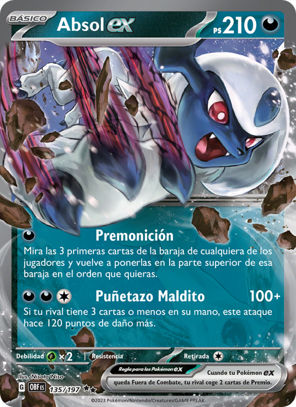 Absol ex 135 — Obsidian Flames (Spanish Pokémon TCG card)