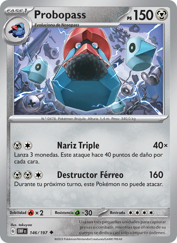 Probopass 146 — Obsidian Flames (Spanish Pokémon TCG card)