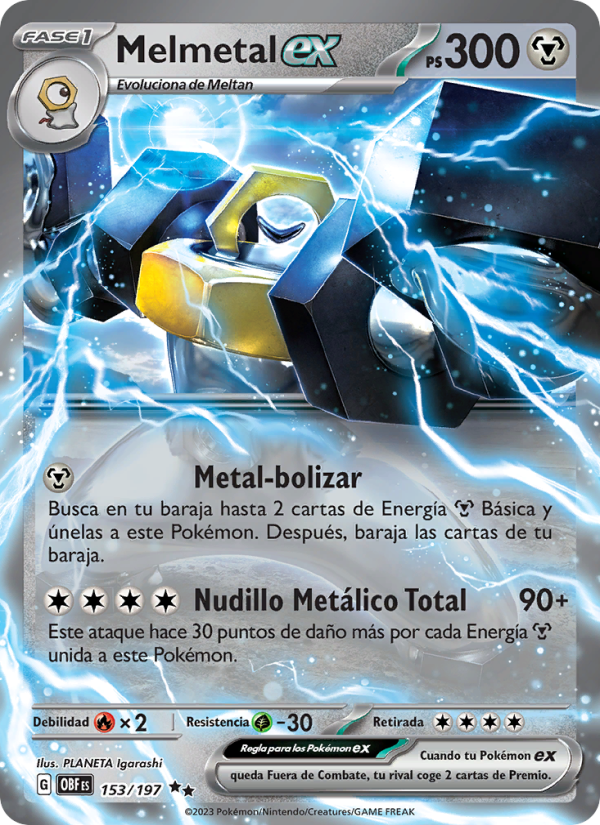 Melmetal ex 153 — Obsidian Flames (Spanish Pokémon TCG card)