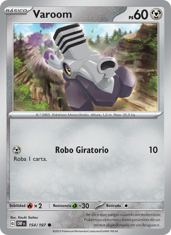Varoom 154 — Obsidian Flames (Spanish Pokémon TCG card)