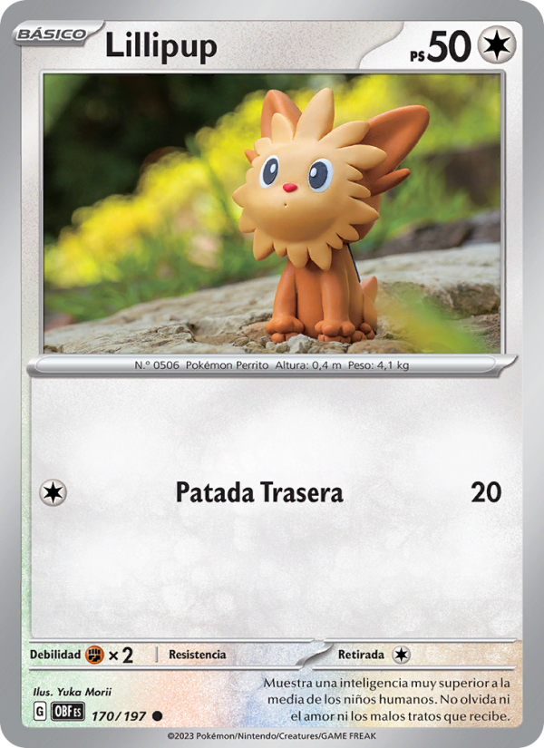 Lillipup 170 — Obsidian Flames (Spanish Pokémon TCG card)