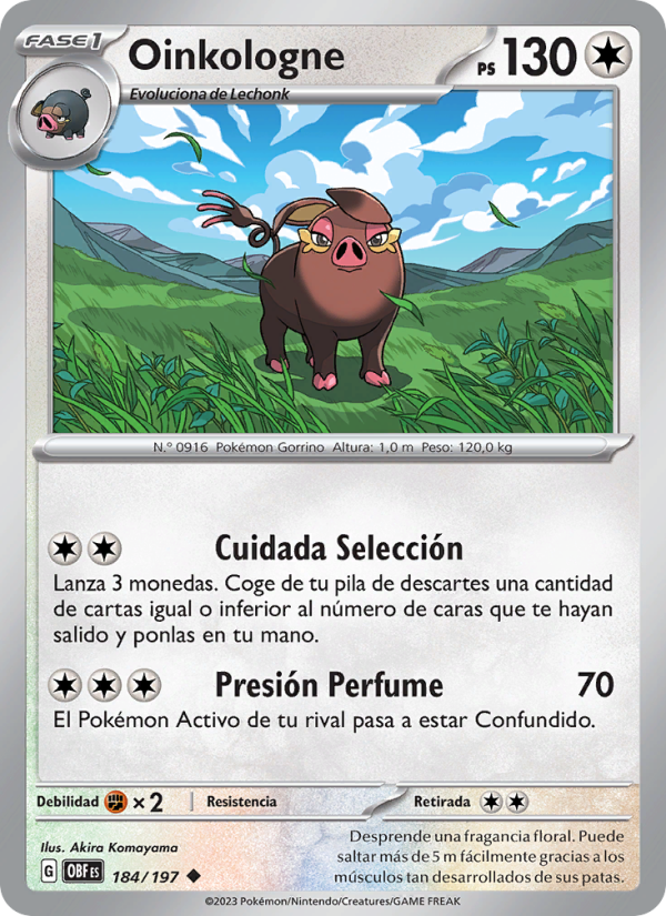 Oinkologne 184 — Obsidian Flames (Spanish Pokémon TCG card)