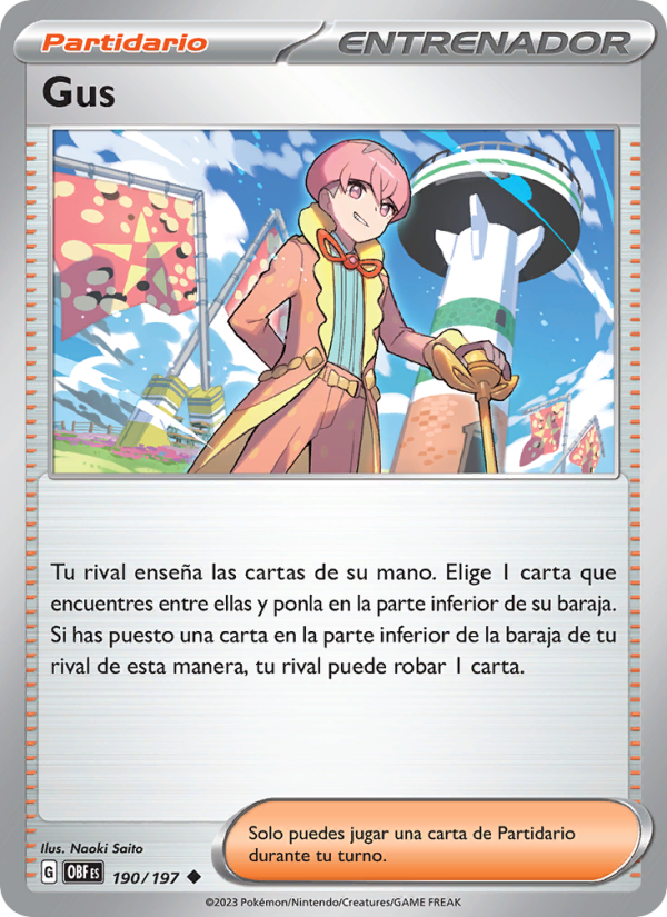 Gus 190 — Obsidian Flames (Spanish Pokémon TCG card)