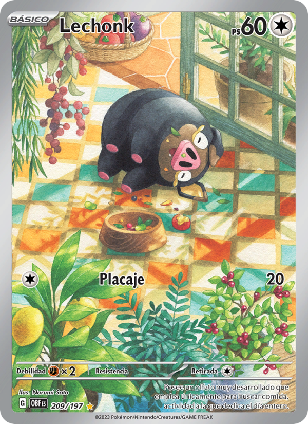 Lechonk 209 — Obsidian Flames (Spanish Pokémon TCG card)