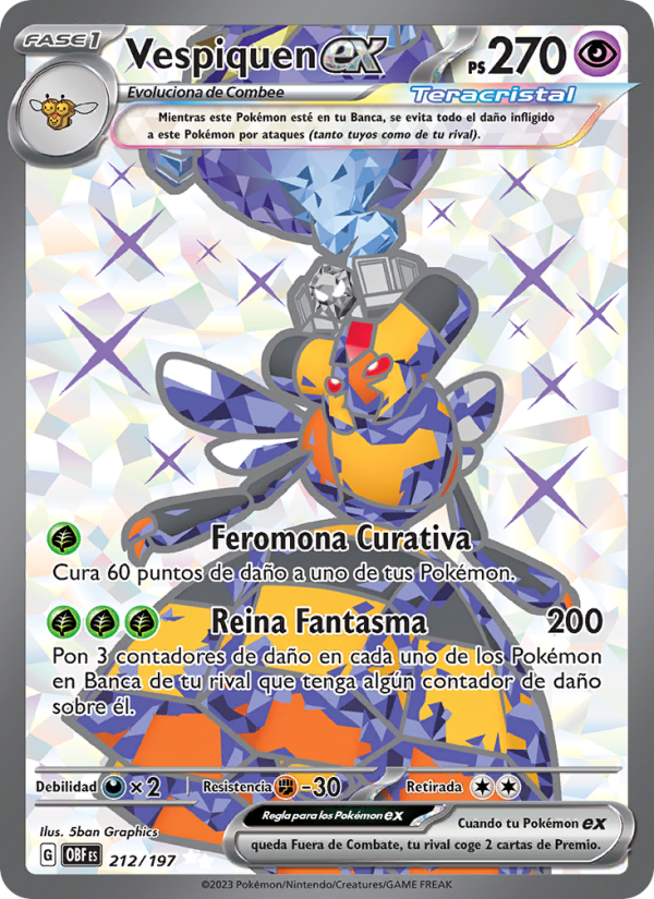 Vespiquen ex 212 — Obsidian Flames (Spanish Pokémon TCG card)
