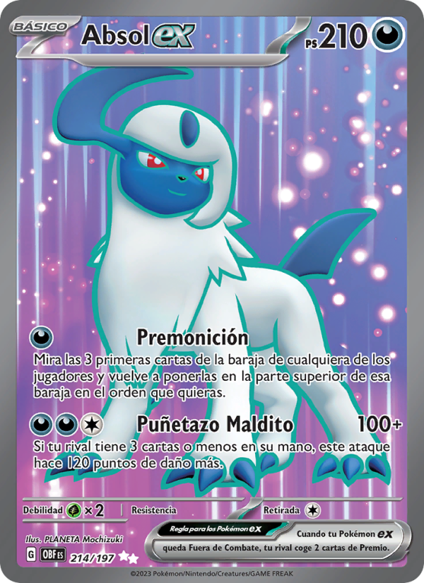 Absol ex 214 — Obsidian Flames (Spanish Pokémon TCG card)