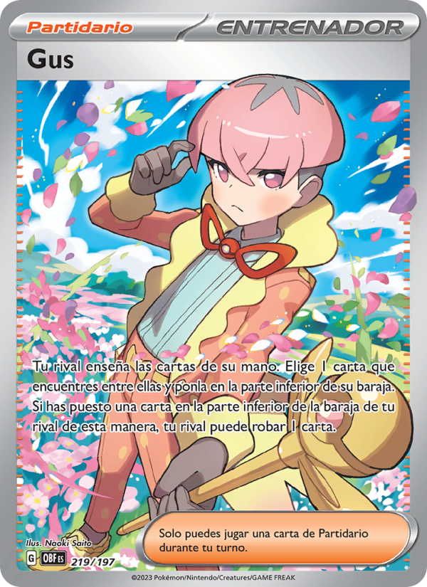 Gus 219 — Obsidian Flames (Spanish Pokémon TCG card)