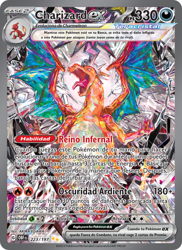 Charizard ex 223 — Obsidian Flames (Spanish Pokémon TCG card)