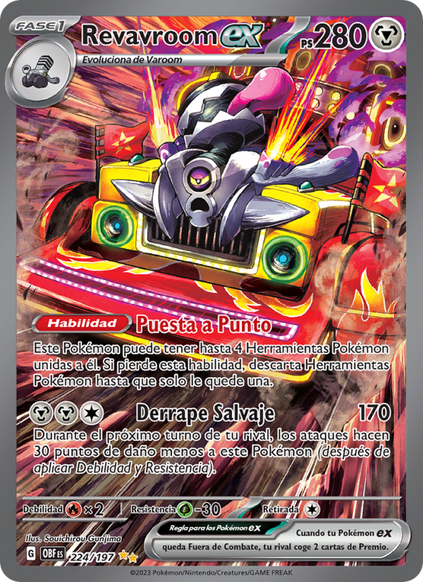 Revavroom ex 224 — Obsidian Flames (Spanish Pokémon TCG card)