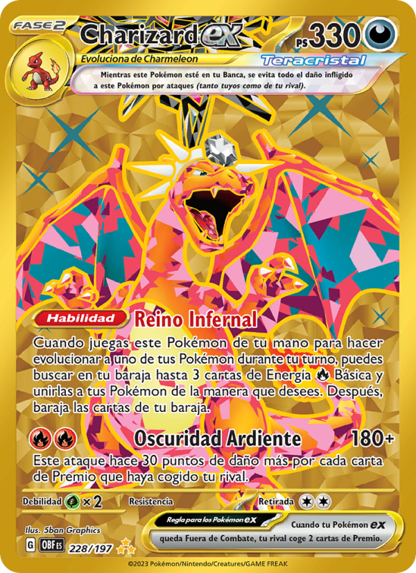 Charizard ex 228 — Obsidian Flames (Spanish Pokémon TCG card)