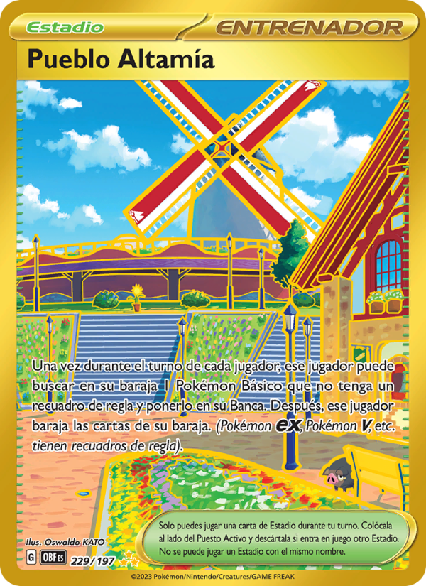 Pueblo Altamía 229 — Obsidian Flames (Spanish Pokémon TCG card)