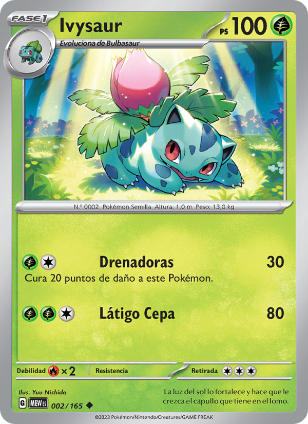 Ivysaur 002 — 151 (Spanish Pokémon TCG card)