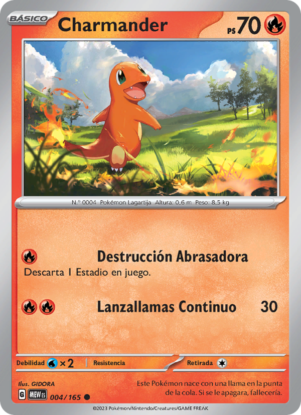 Charmander 004 — 151 (Spanish Pokémon TCG card)